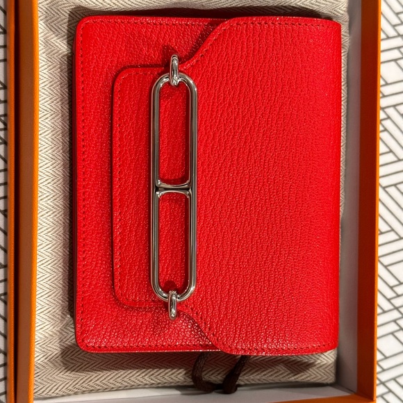 Authentic Hermes Roulis Slim Compact Chèvre Mysore palladium hardware - Picture 9 of 15